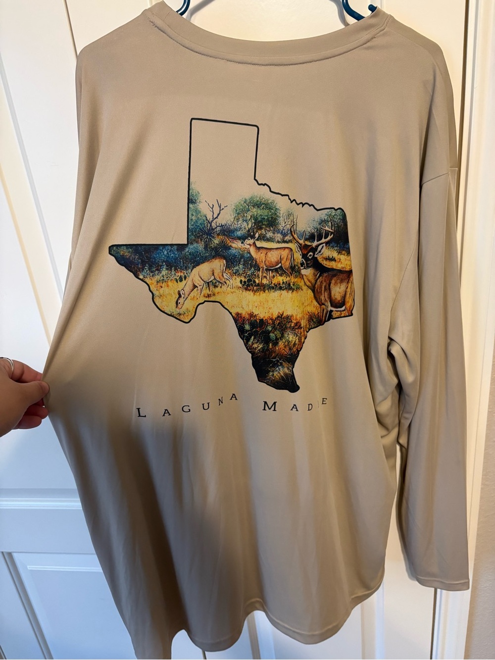 Laguna Made Texas Deer Graphic Long Sleeve Shirt - Beige